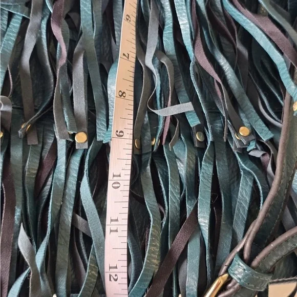 Le Miel Fringe Crossbody Bag Blue Women Cluch Detachable Strap Western 90s New - Picture 14 of 16